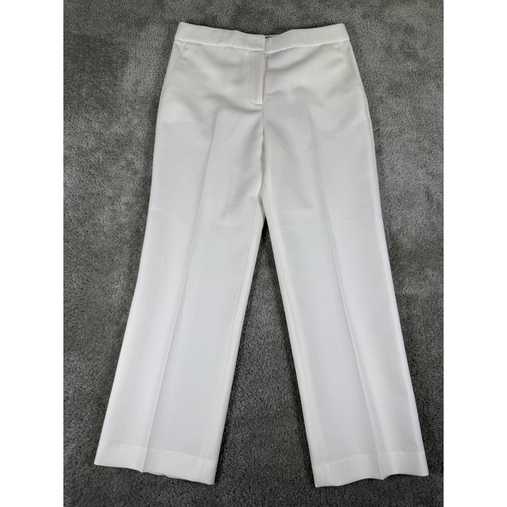 Theory Lanai Prospective White Straight Leg Dress Pants Size 6 Made in USA